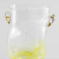 seau à glace en verre transparent