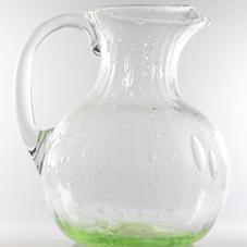 pichet rond en verre coloré