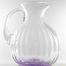 carafe ronde et colorée en verre soufflé