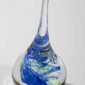 Porte bague en verre soufflé bleu fort