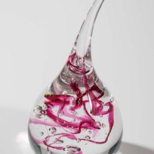 Porte bague en verre rose