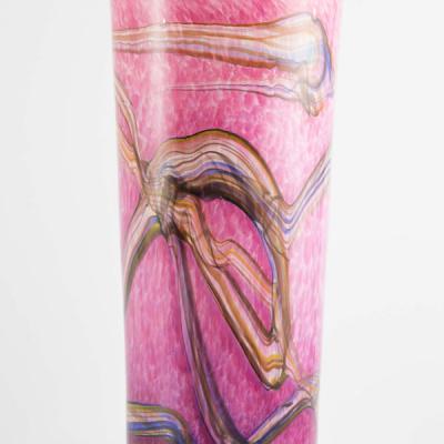 Vase droit en verre rose