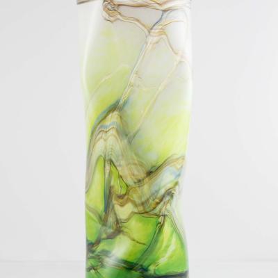 Vase Glenan en verre soufflé vert