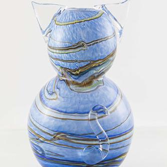 Vase en verre souffle forme de minou