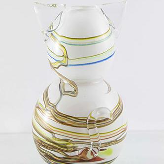Vase en verre souffle forme originale de chat