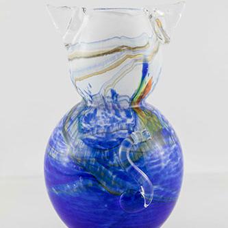 Vase en verre souffle en forme de chat