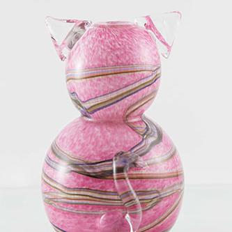 Vase en verre souffle ressemblant à un chat