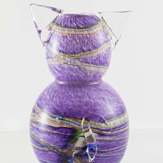 Vase en verre souffle forme de chat